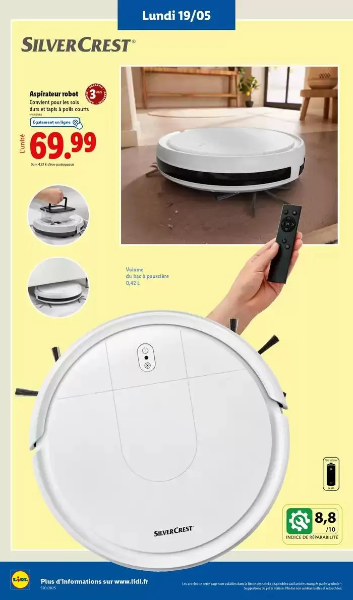 Profitez d'une large sélection de produits à prix réduits chez Lidl ! du 15 mai au 21 mai 2025 - Catalogue page 66