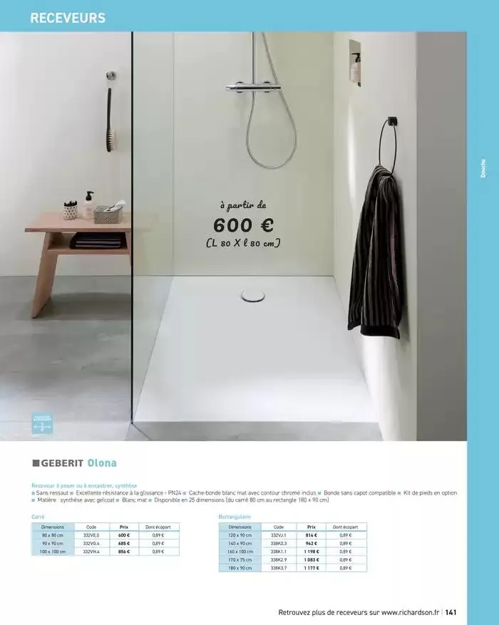 SALLE DE DE BAINS ET CARRELAGE 2025 du 11 avril au 31 décembre 2025 - Catalogue page 143