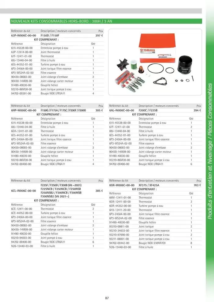 Catalogue Yamaha Marine - Accessoires Marine 2025 du 1 mars au 31 mars 2025 - Catalogue page 87