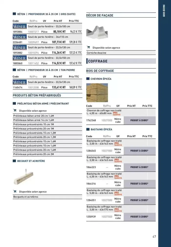 Matériaux 2025 du 1 janvier au 31 décembre 2025 - Catalogue page 47
