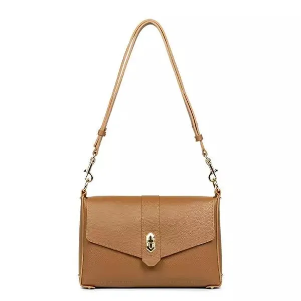Lancaster - Sac trotteur Top double camel in or