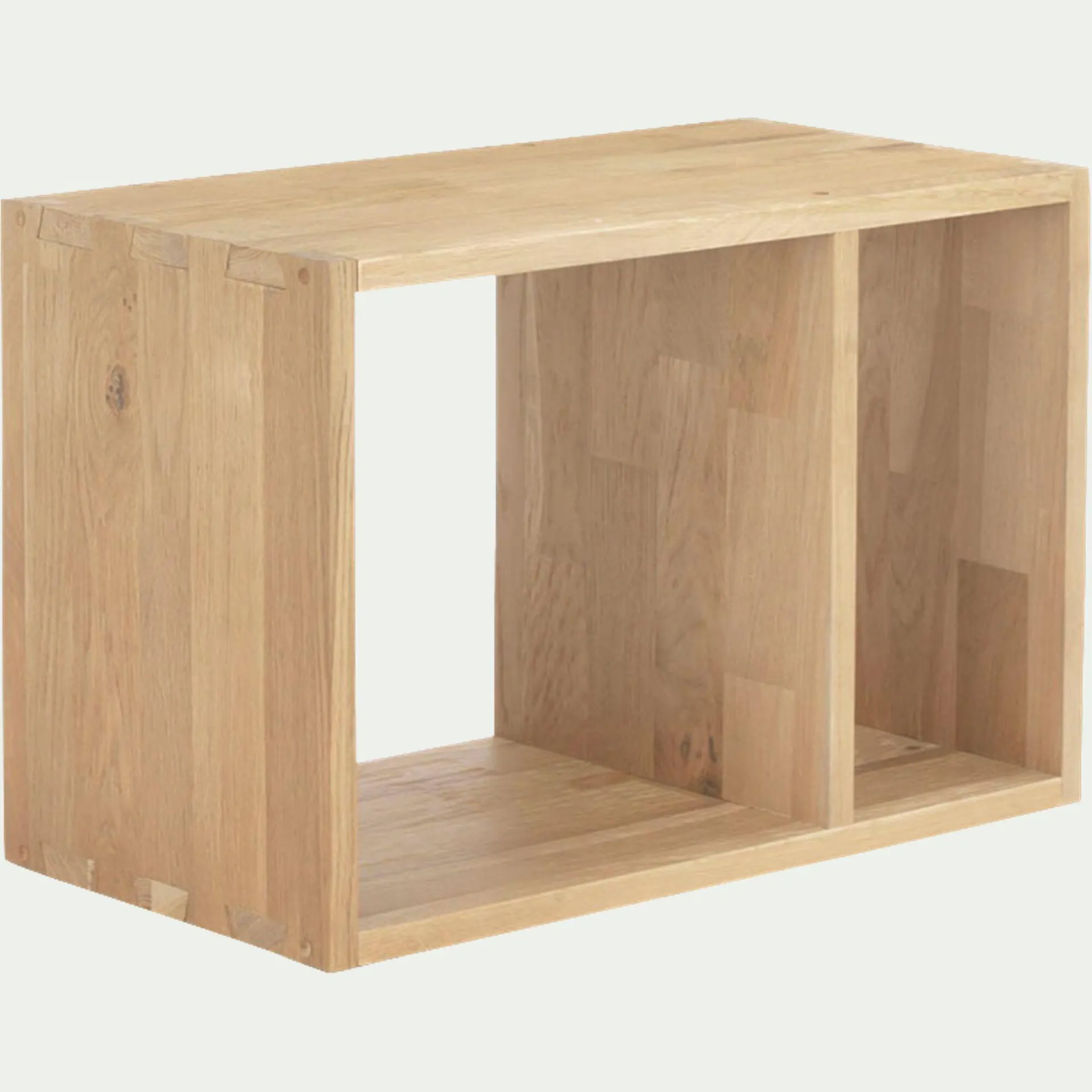 Étagère 2 cases en chêne - bois clair