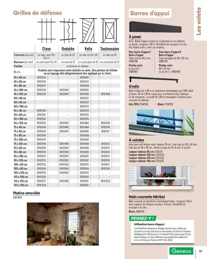 Menuiserie Extérieures 2025 du 1 janvier au 31 décembre 2025 - Catalogue page 97