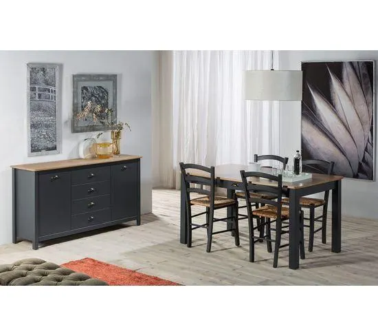 Buffet campagne MAYA pin massif gris