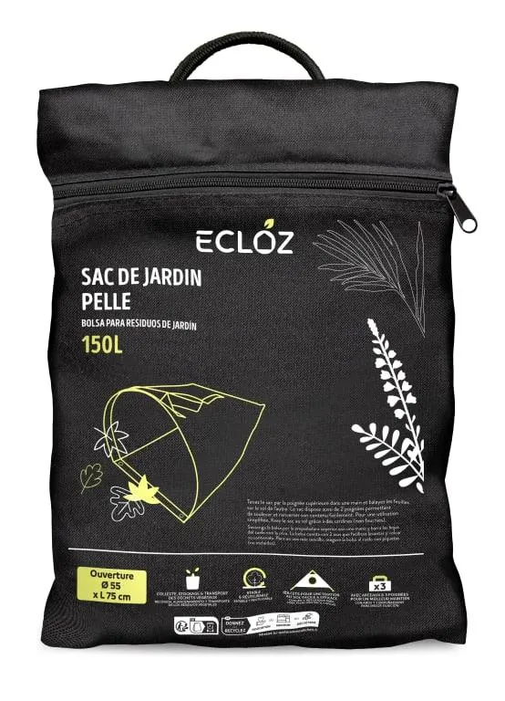 Sac de jardin pelle 150 L, ouverture Ø 55 x L 75 cm - ECLOZ