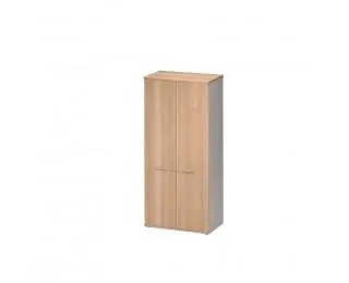 Armoire 2 portes L80 cm - JAZZ + - Hêtre/gris clair