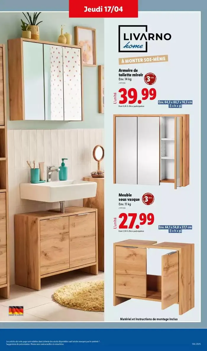 Découvrez la sélection de produits mode et bricolage à prix Lidl ! du 14 avril au 17 avril 2025 - Catalogue page 33