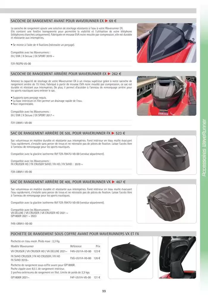 Catalogue Yamaha Marine - Accessoires Marine 2025 du 1 mars au 31 mars 2025 - Catalogue page 99
