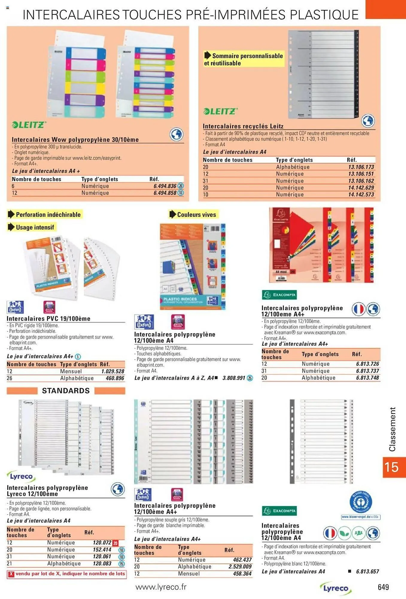 Catalogue Lyreco du 15 mai au 31 décembre 2023 - Catalogue page 649