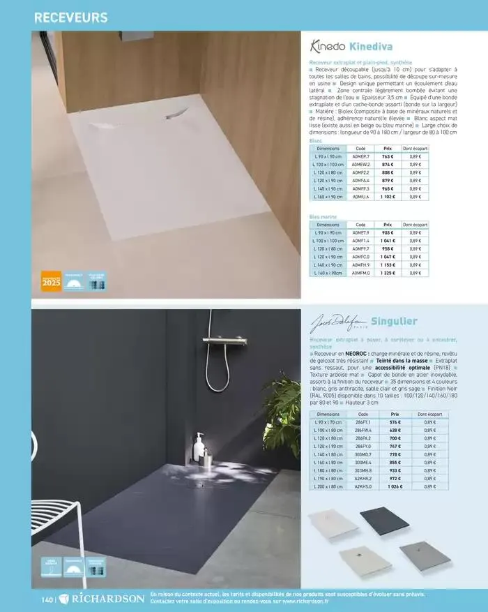 SALLE DE DE BAINS ET CARRELAGE 2025 du 11 avril au 31 décembre 2025 - Catalogue page 142