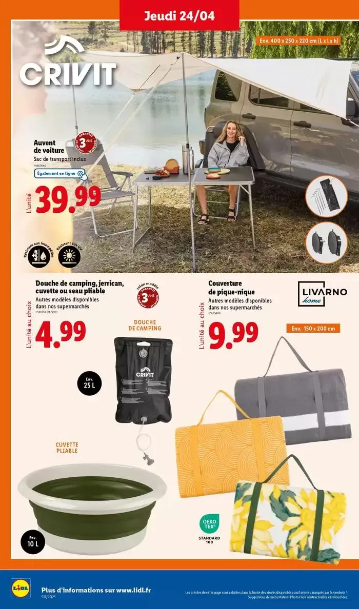Ne manquez pas les ventes de jardinage et textile ce jeudi chez Lidl du 21 avril au 24 avril 2025 - Catalogue page 30