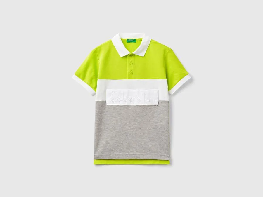 Polo color block en coton bio