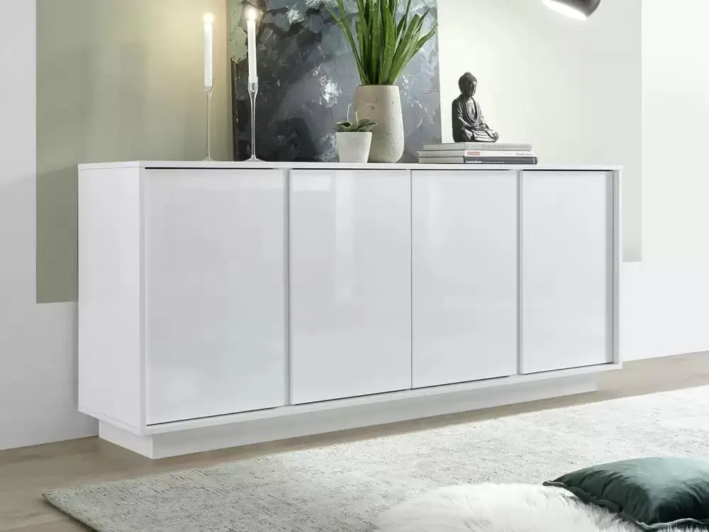 Bahut 4 portes Ice blanc brillant