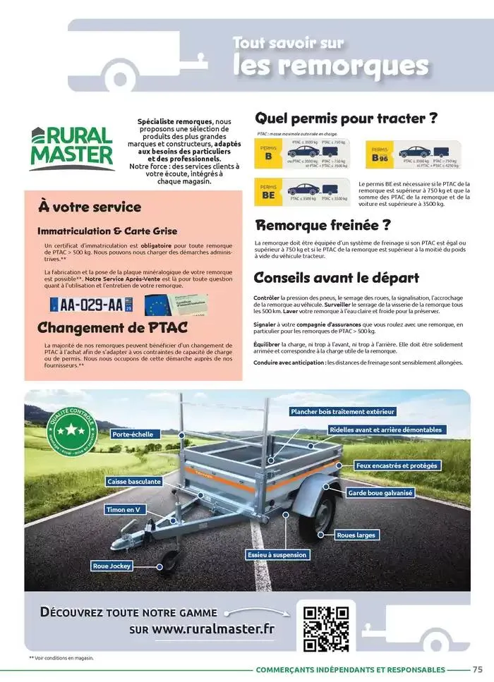 Motoculture et remorques du 1 mars au 31 mai 2025 - Catalogue page 75