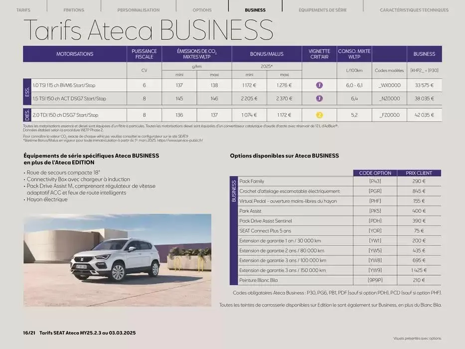 SEAT Ateca du 5 mars au 5 mars 2026 - Catalogue page 16