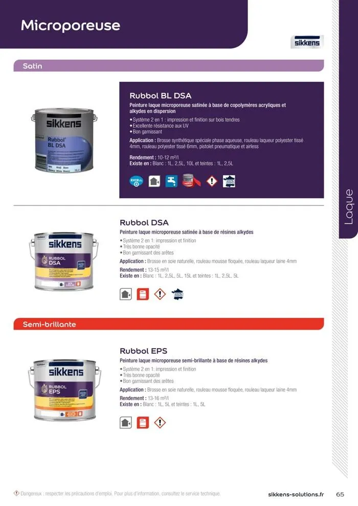  Le catalogue Sikkens Solutions 2023 du 9 mai au 31 décembre 2025 - Catalogue page 65
