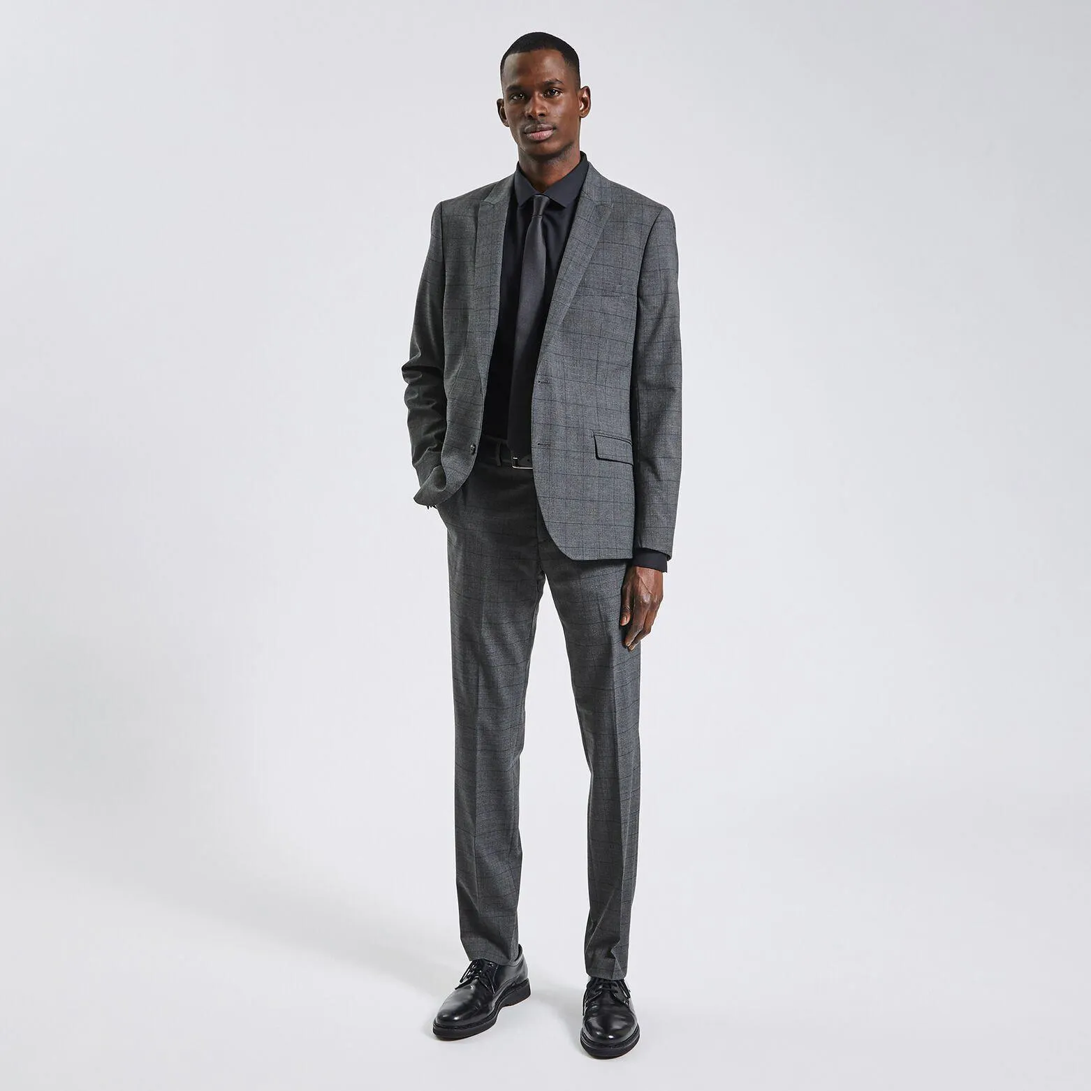 Costume 2 pièces slim prince de galles - Gris