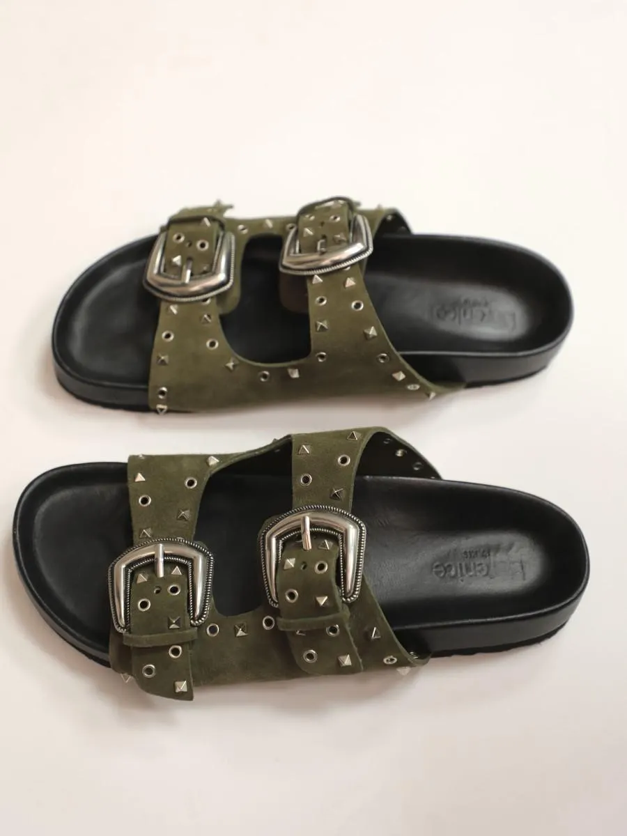 LOUISA | Sandale en cuir suédé