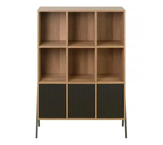 Bibliothèque DAMMARA imitation chêne et noir