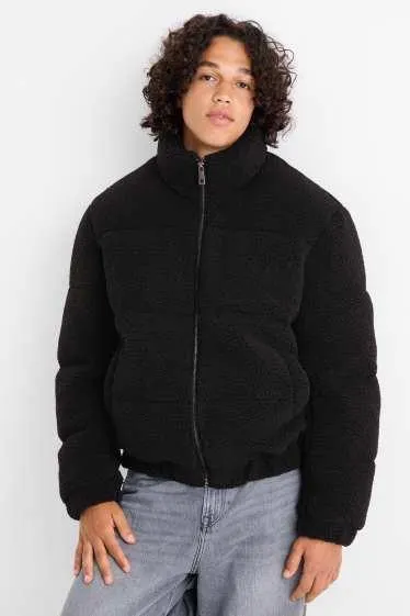 Teddy fur quilted jacket