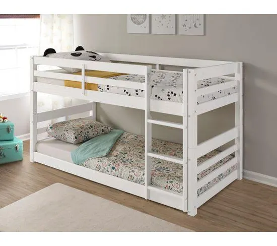 Lits superposés 2x90x190 cm BLOOM Blanc