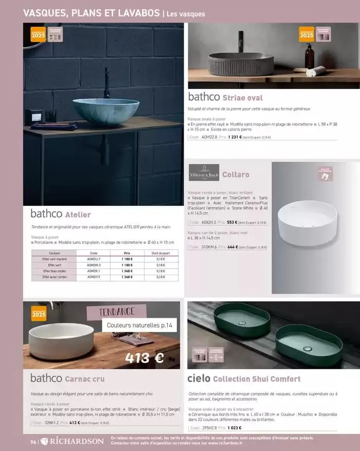 SALLE DE DE BAINS ET CARRELAGE 2025 du 11 avril au 31 décembre 2025 - Catalogue page 98