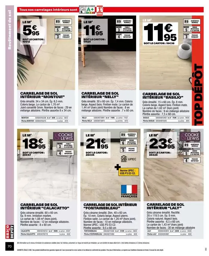 J’améliore mon habitat à prix dépôt du 2 octobre au 9 octobre 2024 - Catalogue page 70