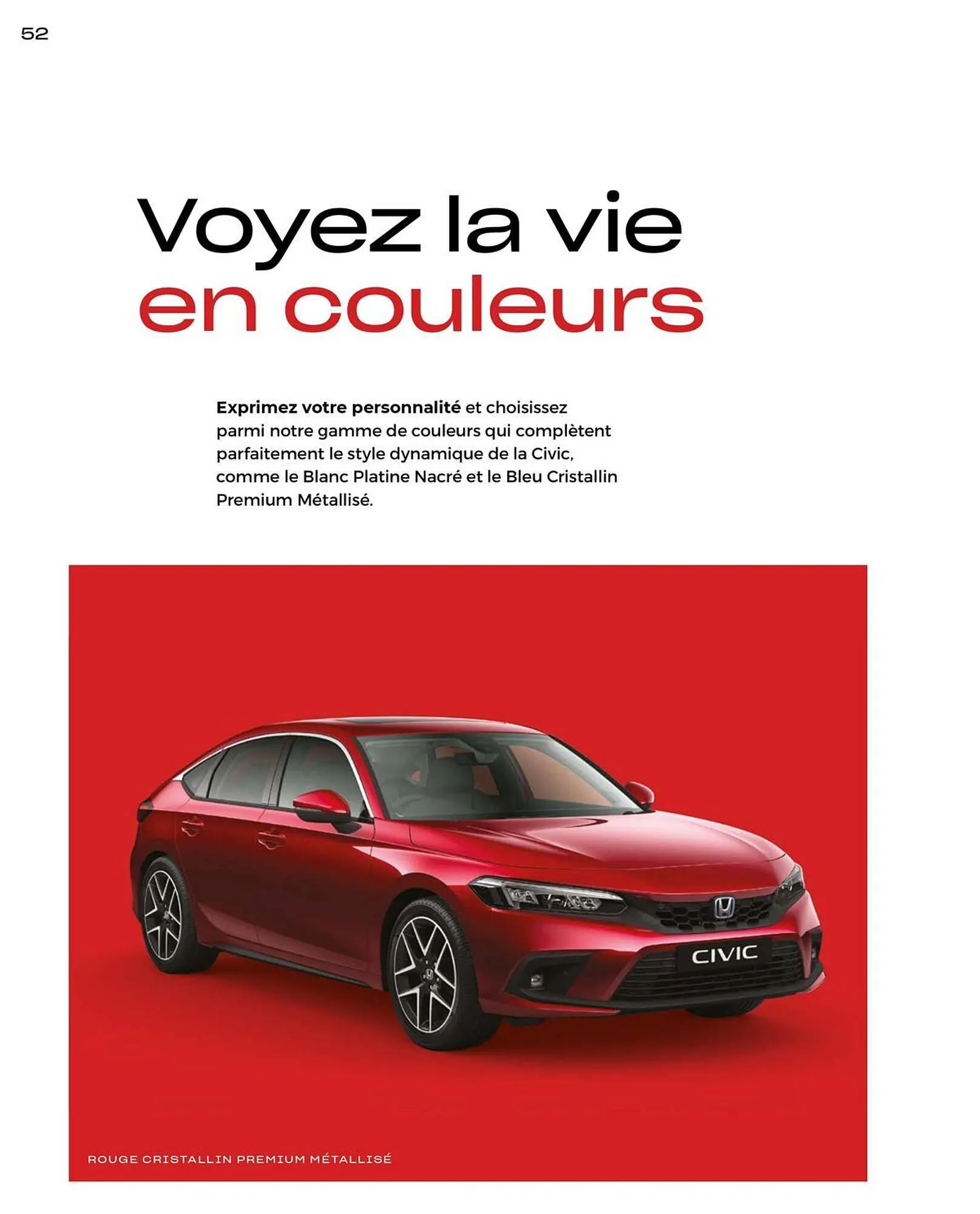 Catalogue Honda Civic Hybrid du 20 décembre au 30 juin 2024 - Catalogue page 52