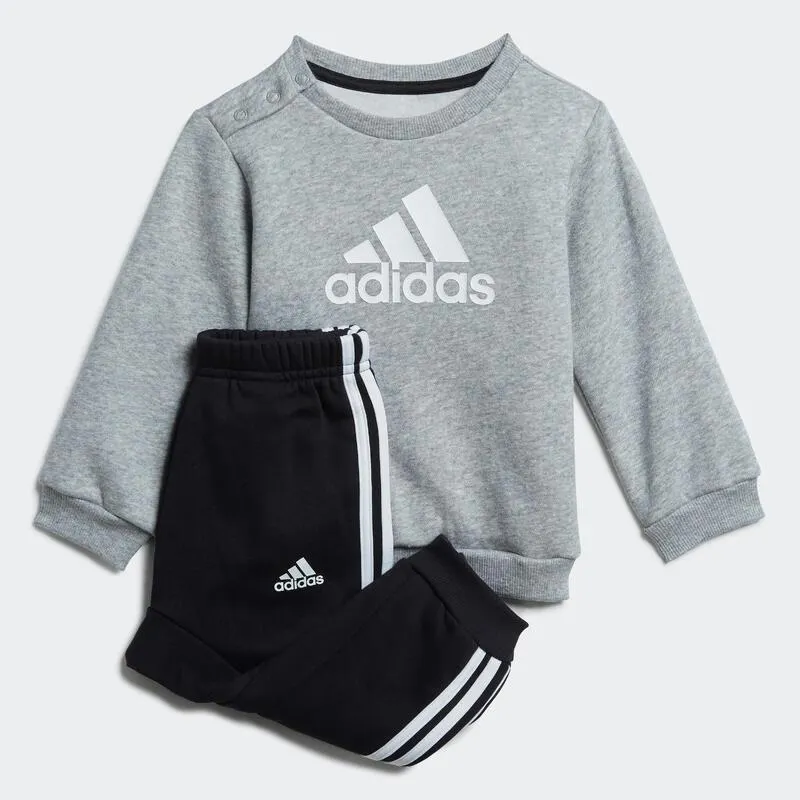 Tuta ADIDAS bambino ginnastica misto cotone felpato grigio da 1 a 5/6 anni