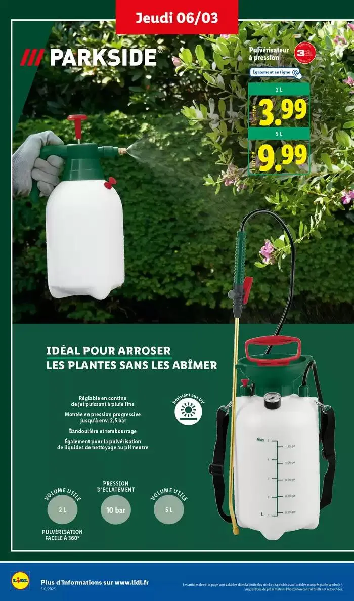 Les beaux jours arrivent Avec Parkside, vos projets de jardinage prennent vie ! du 6 mars au 10 mars 2025 - Catalogue page 10