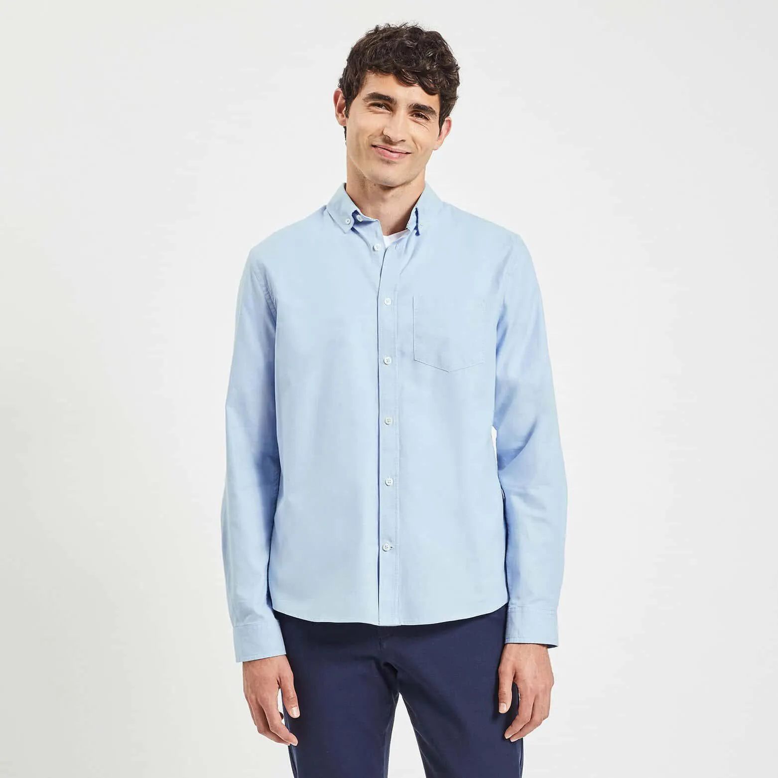 Chemise oxford unie "le parfait by JULES" coton bi - Bleu clair