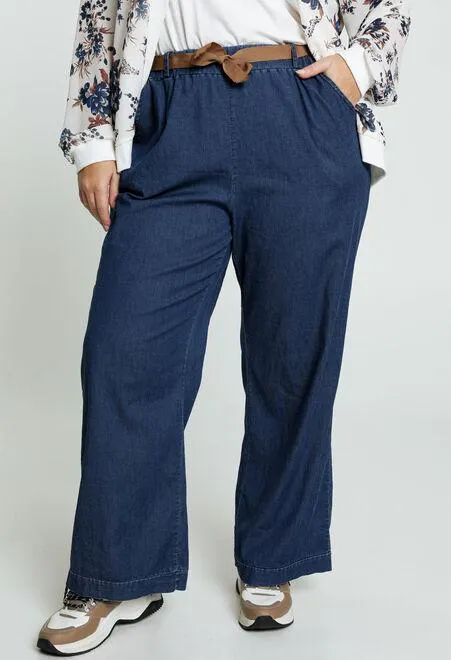 Pantalon large en jean léger