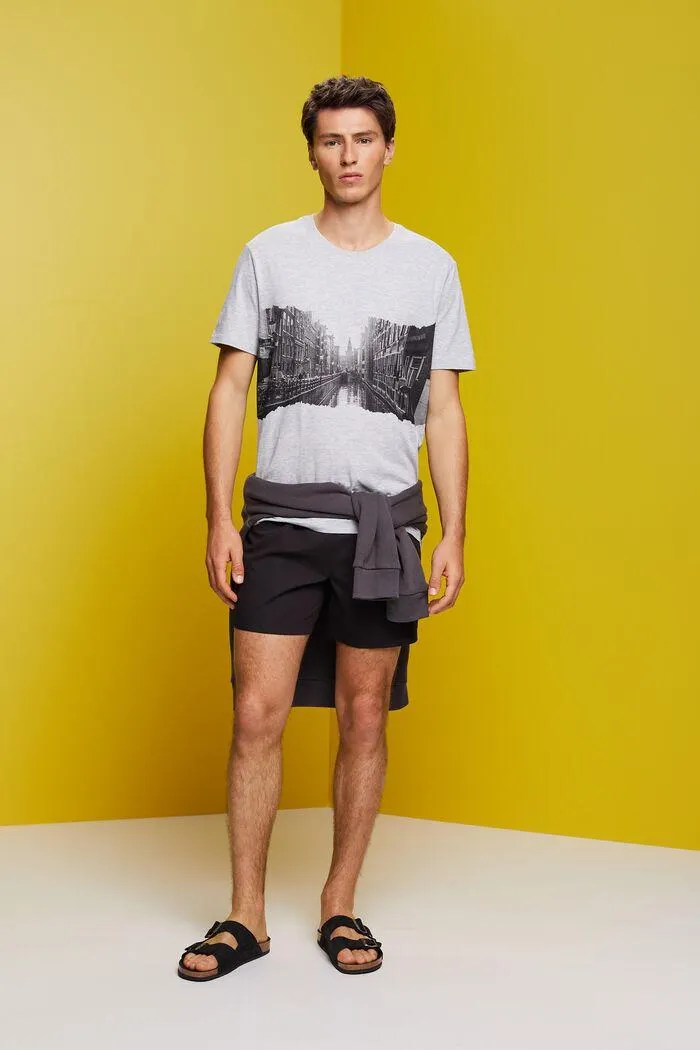 T-shirt en jersey flammé imprimé