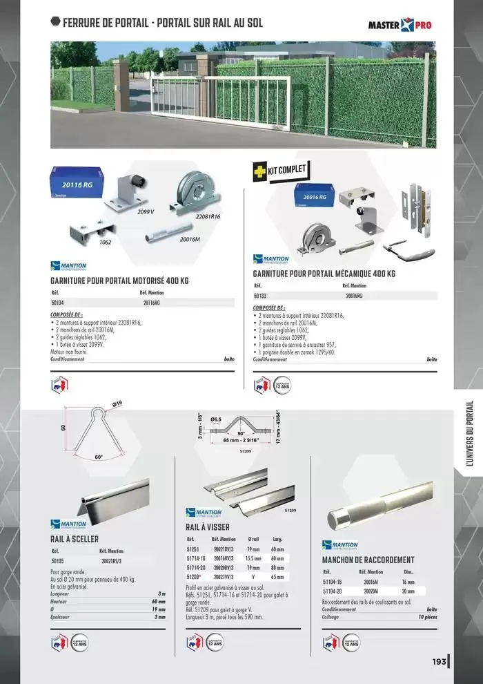 Guide Quincaillerie Serrurerie 2025 - 2026 du 1 avril au 1 avril 2026 - Catalogue page 195