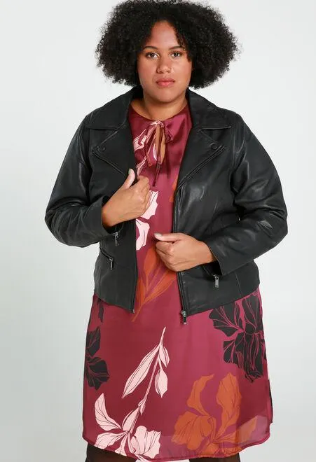 Perfecto en cuir avec fermeture éclair