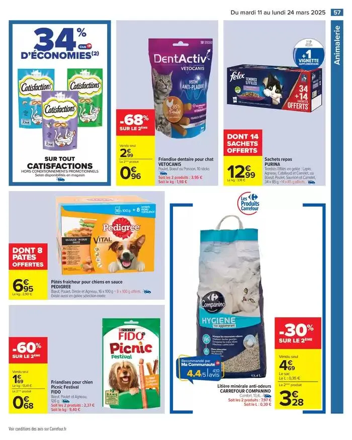 LES JOURS MEILLEURS AVEC LES PRODUITS CARREFOUR du 11 mars au 24 mars 2025 - Catalogue page 59