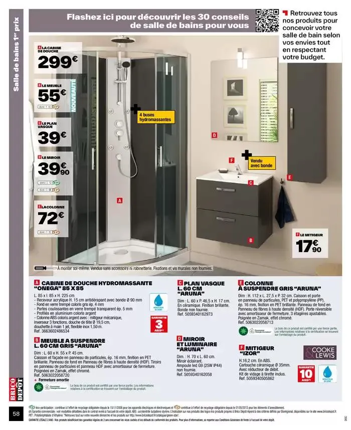 J’améliore mon habitat à prix dépôt du 2 octobre au 9 octobre 2024 - Catalogue page 58