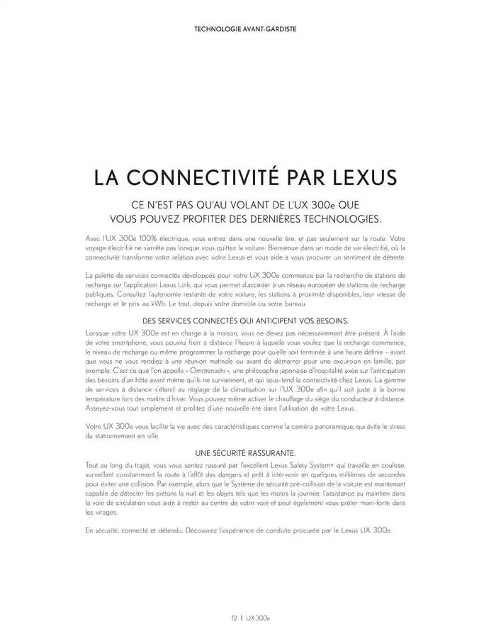 Lexus NOUVEL UX 300e du 27 mars au 27 mars 2026 - Catalogue page 12