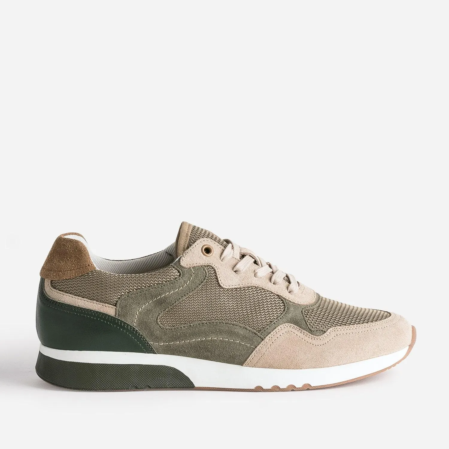 Tennis beige, kaki, marron éco-conçue multi matières