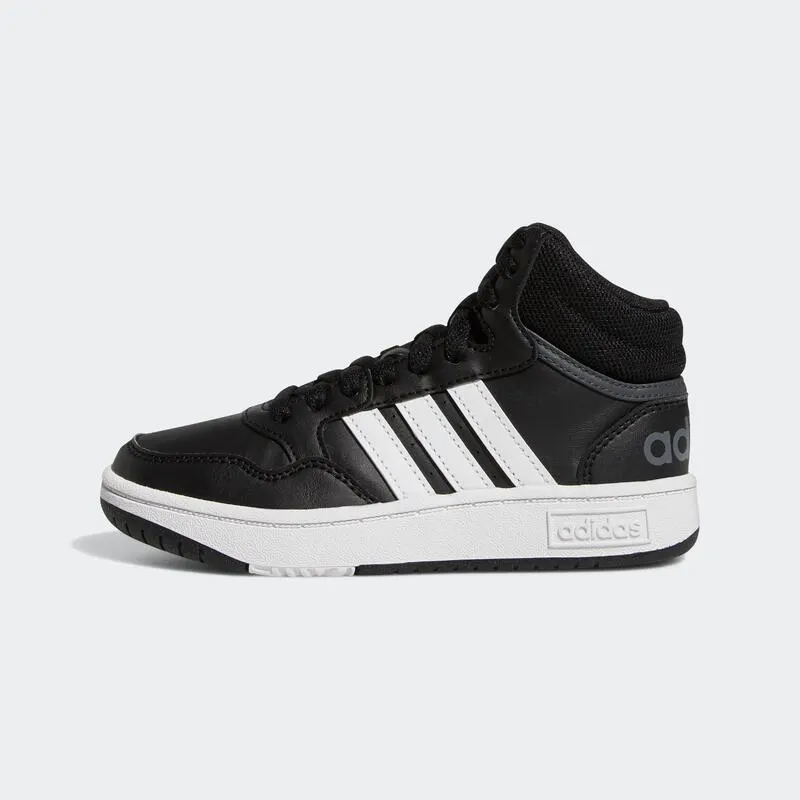 Scarpe da ginnastica ADIDAS bambino HOOPS MID con lacci nero-bianco
