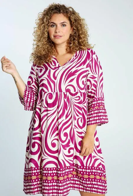 Robe tunique à motifs géométriques