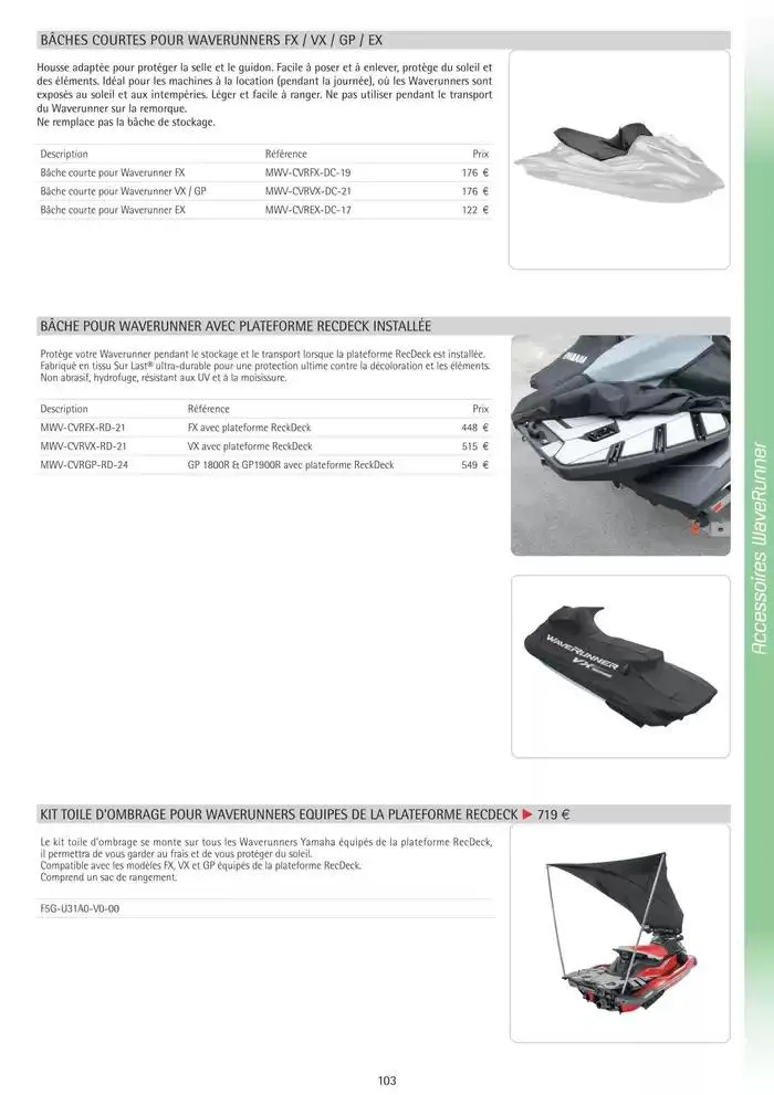 Catalogue Yamaha Marine - Accessoires Marine 2025 du 1 mars au 31 mars 2025 - Catalogue page 103