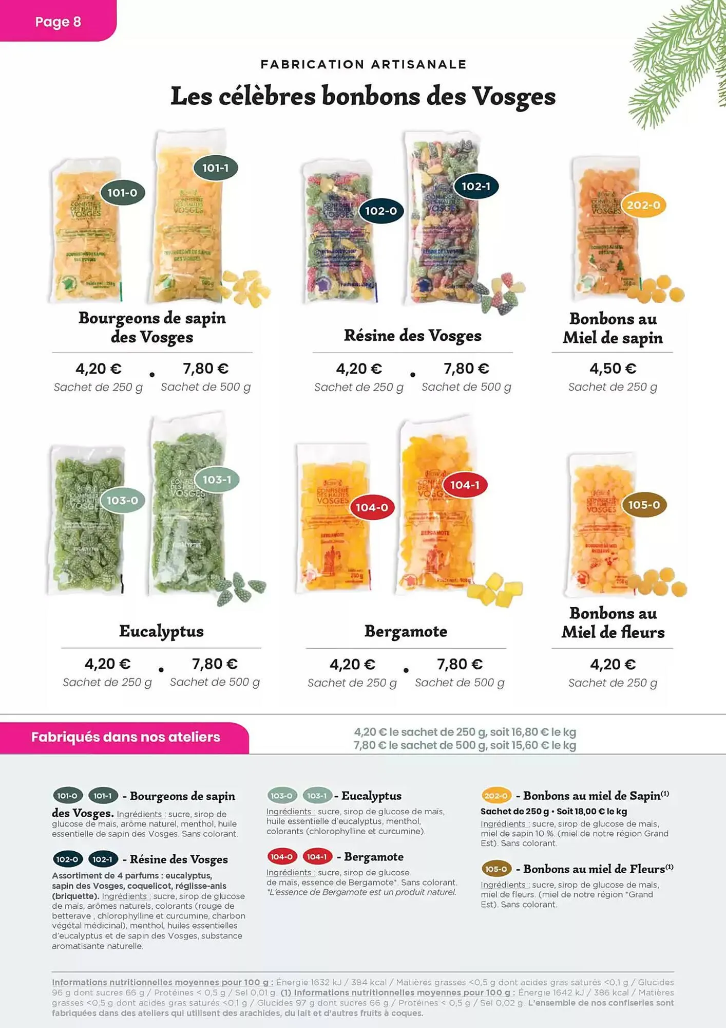 Catalogue Confiserie des Hautes Vosges du 20 mai au 31 décembre 2025 - Catalogue page 8