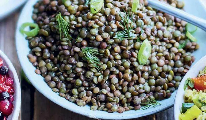 Lentilles vertes, cuites