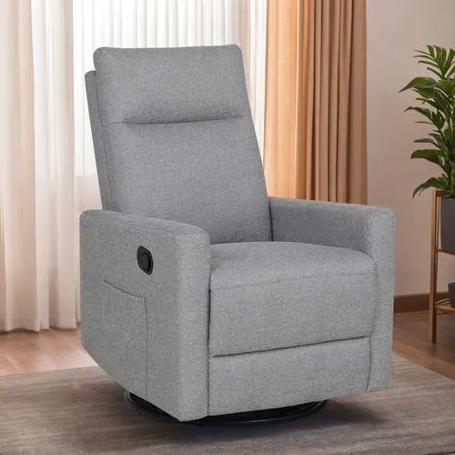 Fauteuil relax pivotant ETIENNE tissu gris clair