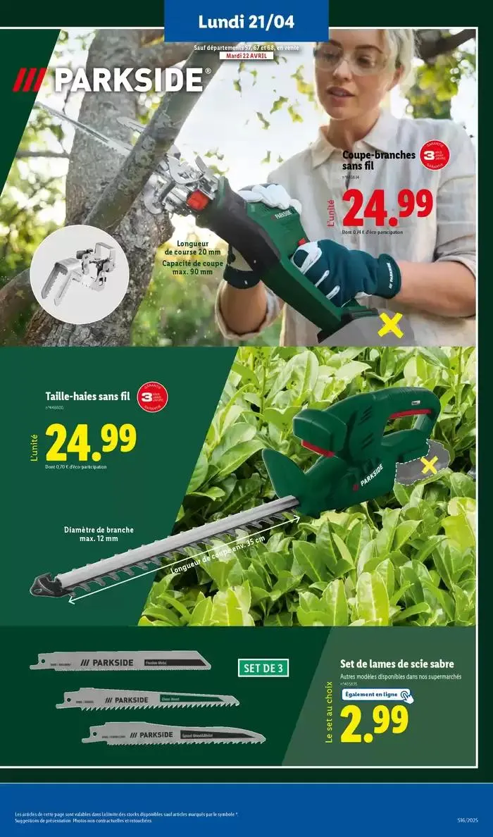 Ne manquez pas les ventes de jardinage et textile ce jeudi chez Lidl du 21 avril au 24 avril 2025 - Catalogue page 3