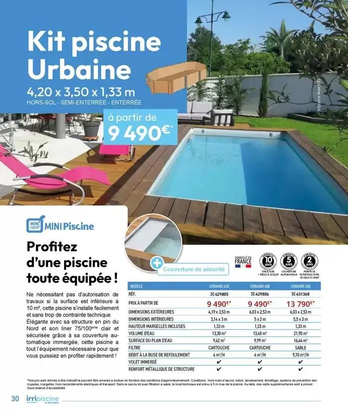 Les plaisir de l'eau Piscine,Spa,Arrosage du 10 mars au 31 décembre 2025 - Catalogue page 30