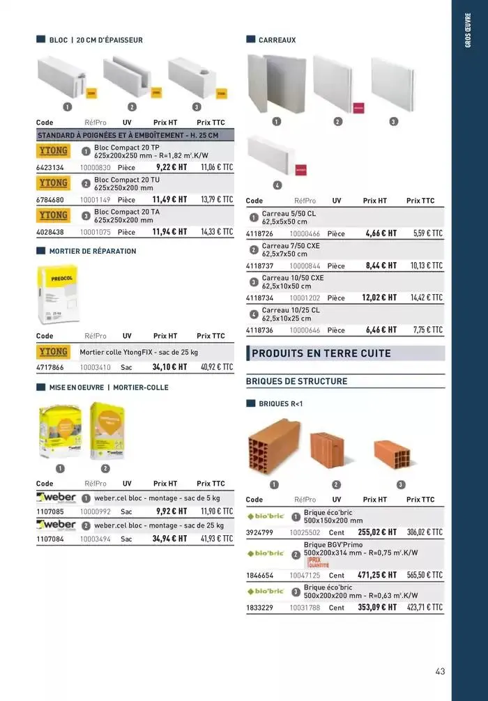 Matériaux 2025 du 1 janvier au 31 décembre 2025 - Catalogue page 43