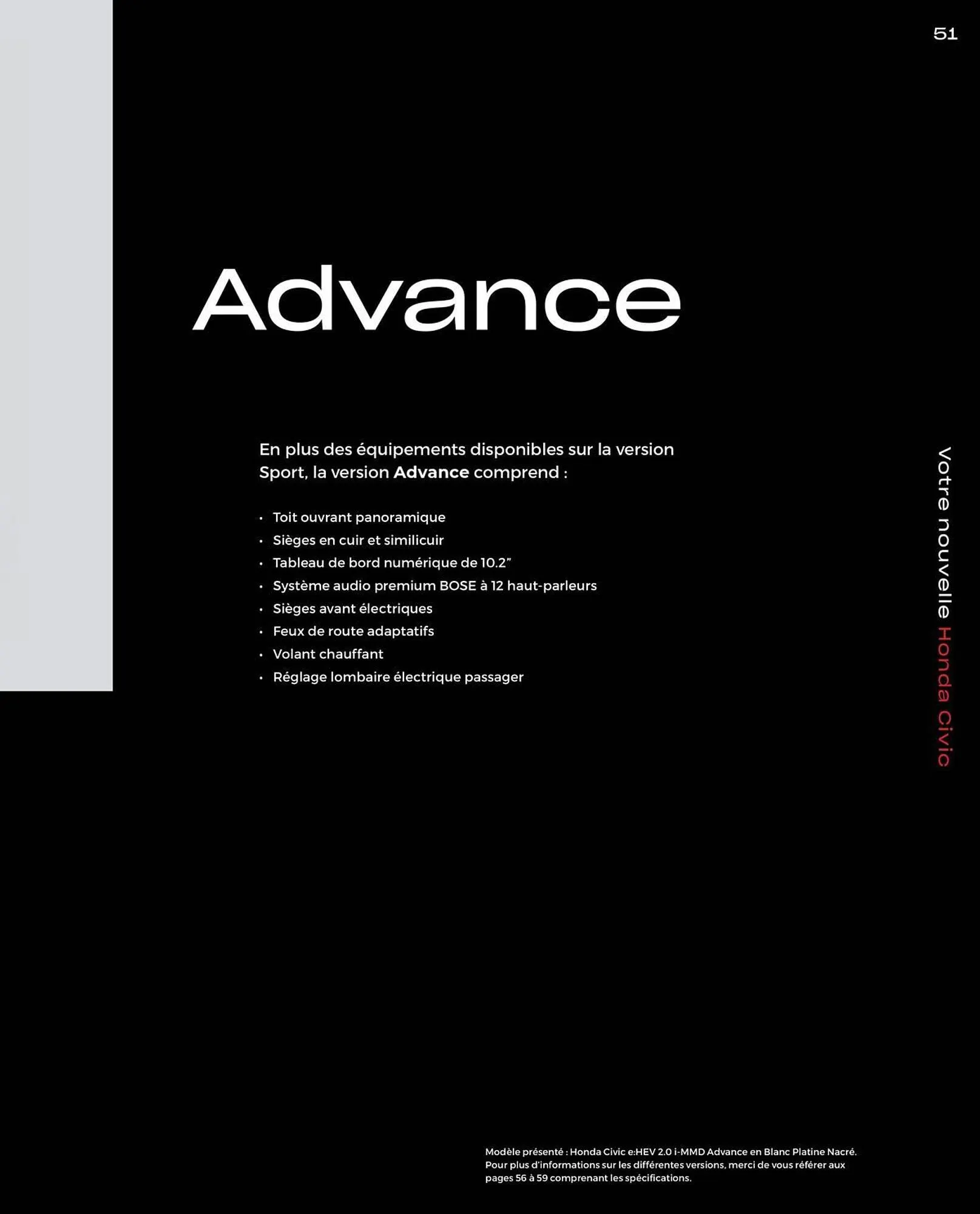 Catalogue Honda Civic Hybrid du 20 décembre au 30 juin 2024 - Catalogue page 51