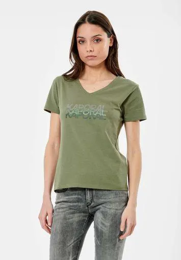 T-shirt kaki Femme